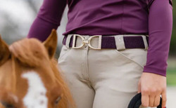 Ellany Bordeaux Dante - 1.5" Gold Stirrup Equestrian Elastic Belt