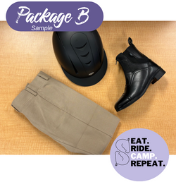 SCS Camp Package B: Helmet, Paddock Boots, Breeches