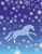 Christmas Card: Blue Galloping Horse with Wraps and Snowflakes