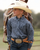 Cinch® Youth Button-Down Arenaflex® Long Sleeve Shirt - Light Blue Print