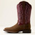Ariat® Women's Hybrid Ranchwork Wide Square Toe Western Boot - Backwoods Brown/Berry Spice