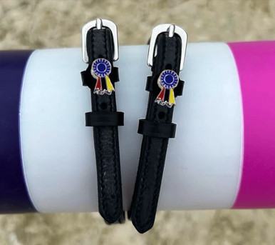 ManeJane Tri-Color Ribbon Black Spur Straps
