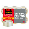 3M 3350L-6 Scotch Lightweight Shipping Packaging Tape 1.88 in x 109 yd (48 mm x 100m) Pack of 6