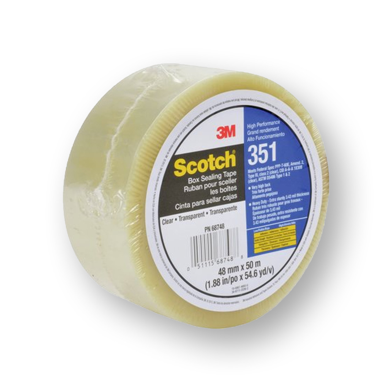 3M 351 Scotch® Clear Box Sealing Tape 48mm x 50m