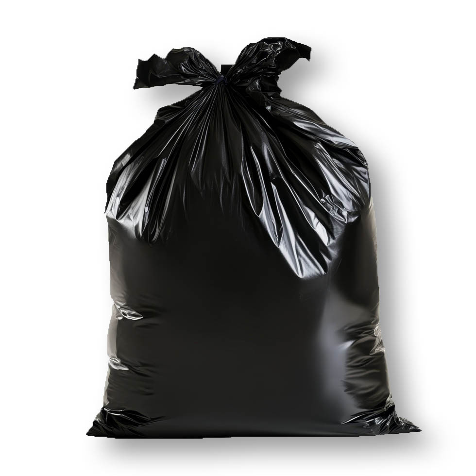Black HD Repro 60 Gallon Trash Bags, 2 mil (Case of 100)
