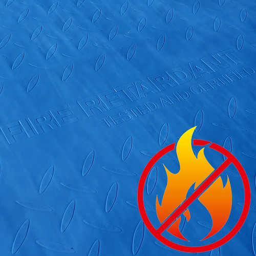 Flame Retardant Blue Diamond Floor Mat 36"x100' 10MIL