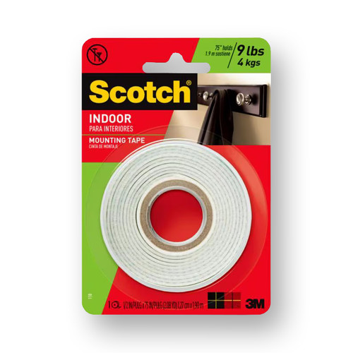 3m 110S Scotch Indoor Double-Sided Mounting Tape 0.5 in x 80 in (1.27 cm x 2.03 m)