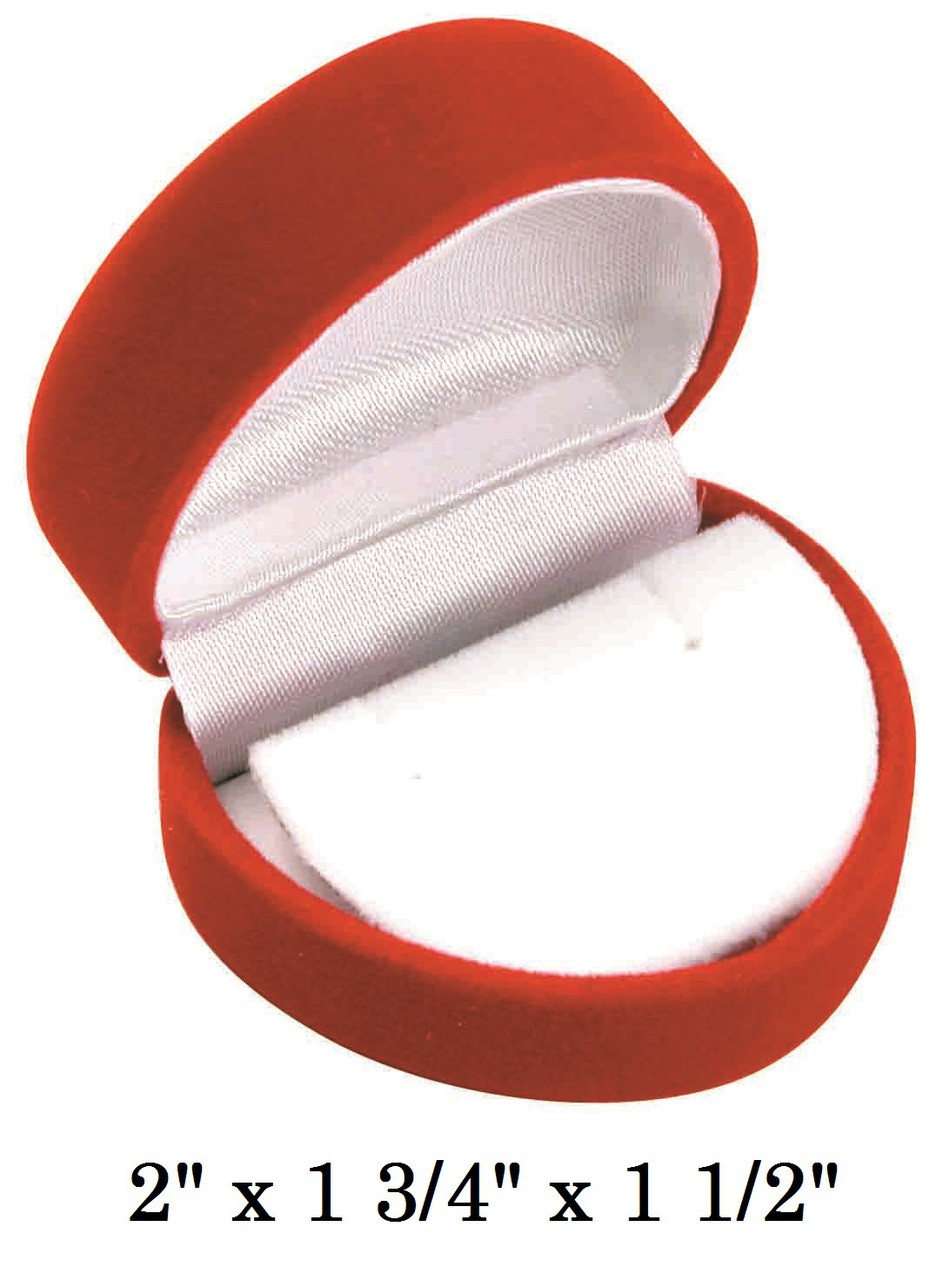 Soft Flocked Red Velour Heart Earring Gift Box 888 Display USA, Inc.