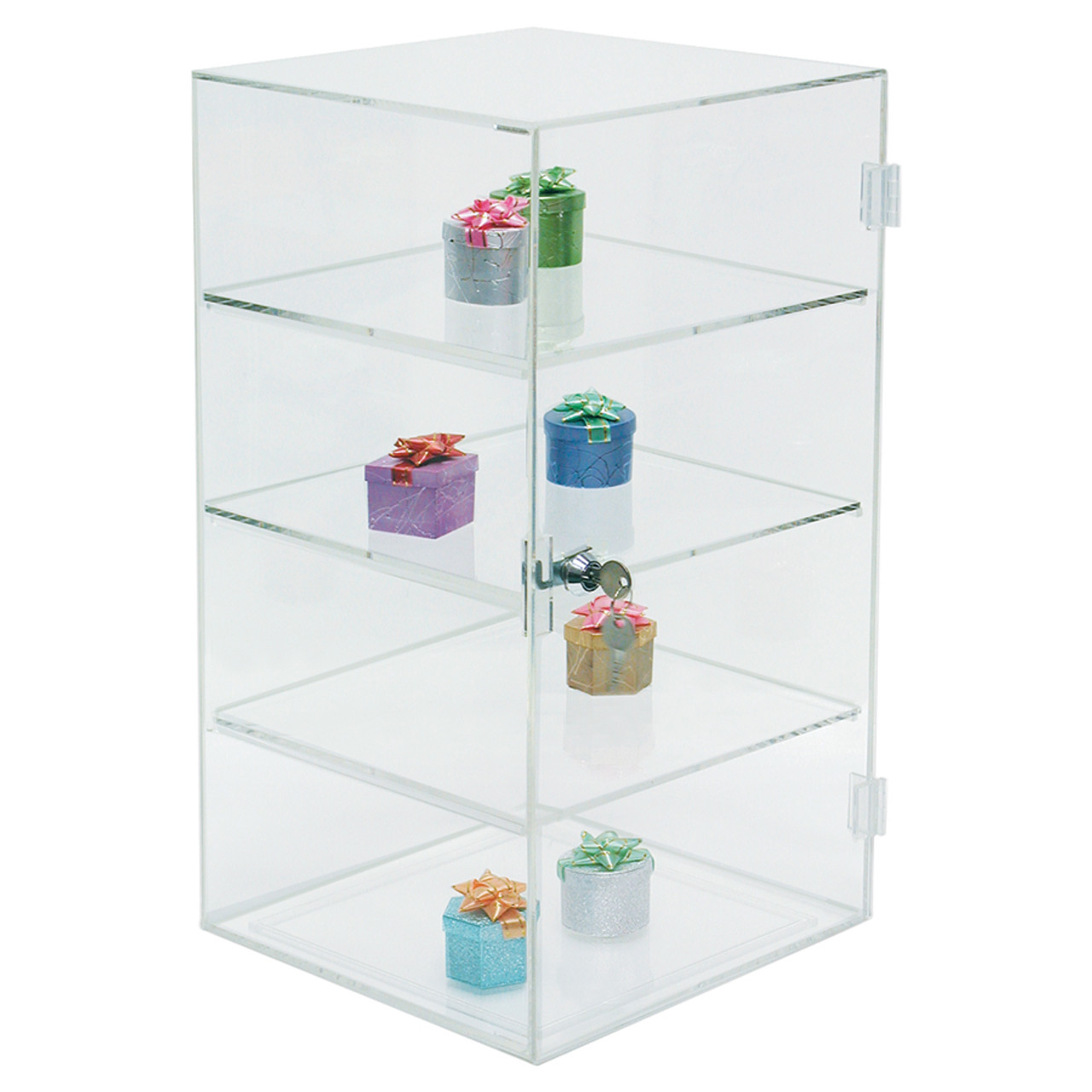 3 Removable Shelf Acrylic Rectangular Case w/Mirror Bottom