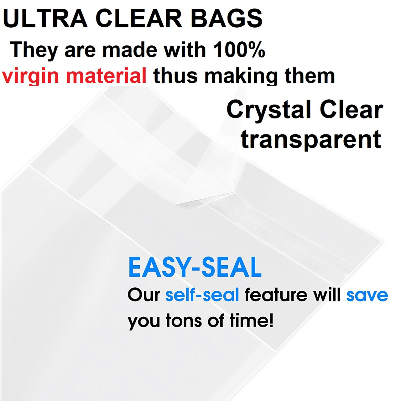 2x3 1.5 Mil Flat Poly Bag Crystal Clear Bags Cello Heat Seal