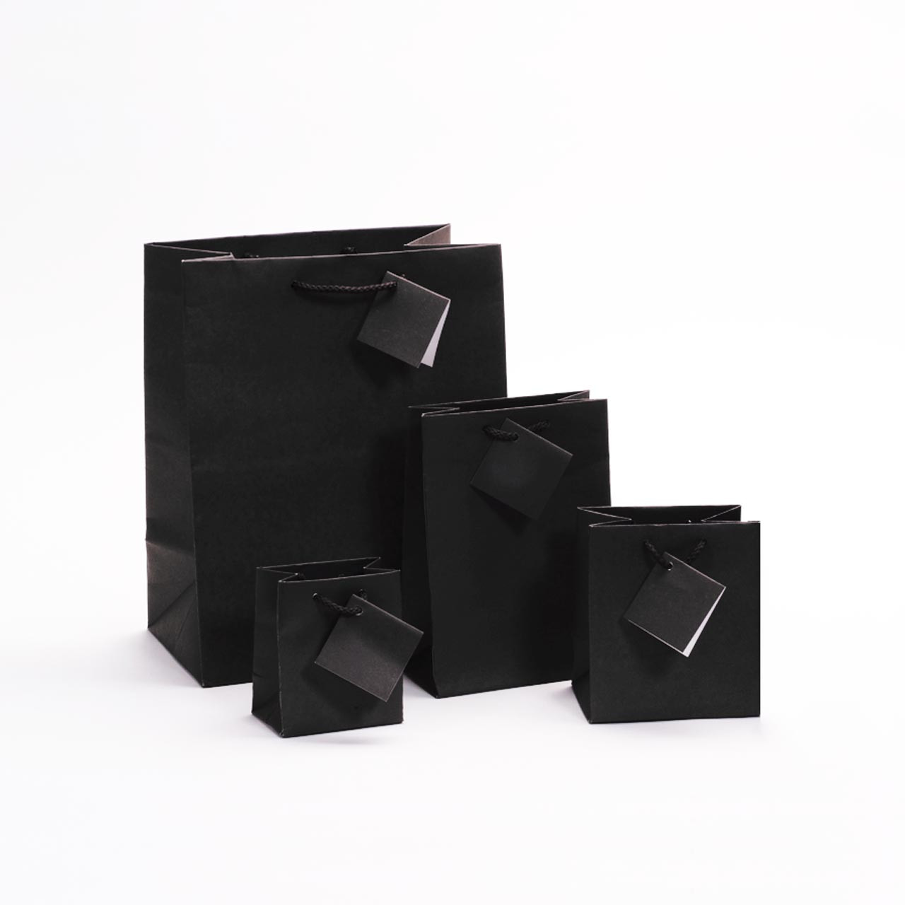 black glossy gift bags