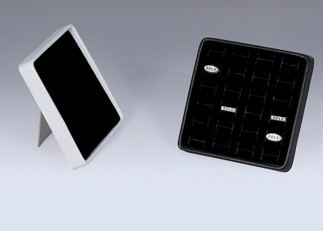 Black/Black Lightweight Multi-Ring Display Tray w/Easel - 888 Display ...