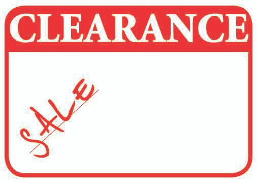 1 5/8" x 1 1/8"H Self Adhesive PrePrinted "CLEARANCE Sale" Labels (500 labels) 888 Display