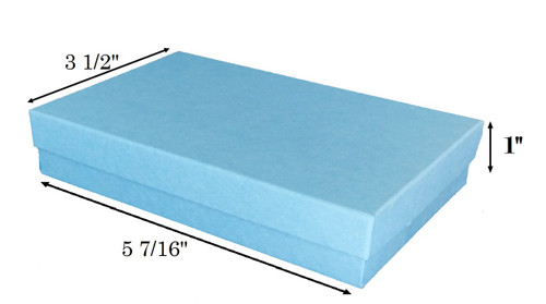 10 Boxes-BabyBlueKraftCottonFilledBoxes-5 7/16" x 3 1/2" x 1"H