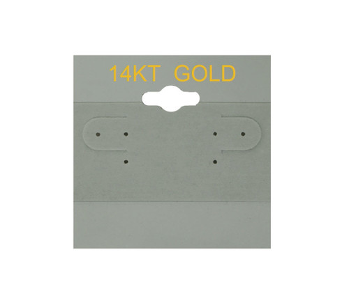 14K Gold Printed Grey Hanging Earring Cards - 2" x 2" - 100pcs/pk