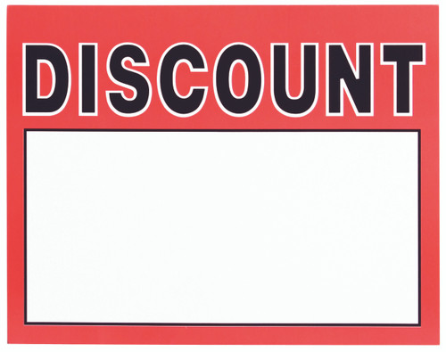 Large Paper "Discount" Store Message Signs (50Pcs/Pack)- 7"W x 5 1/2"L