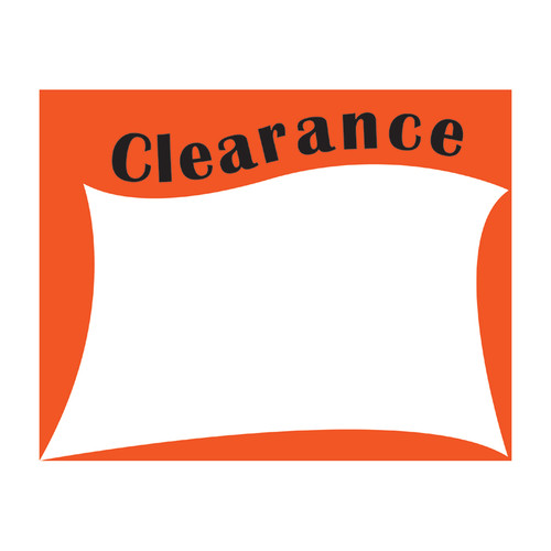 Large Paper "Clearance" Store Message Signs (50Pcs/Pack)- 7"W x 5 1/2"L