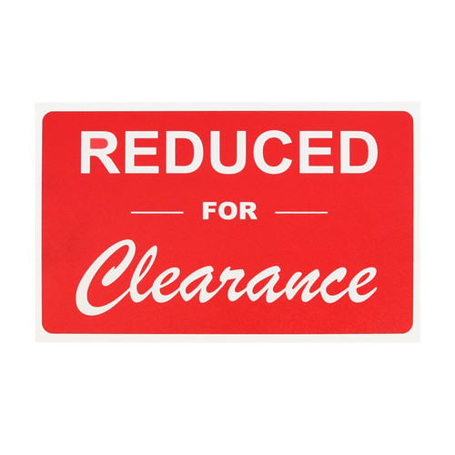 Plastic "REDUCED FOR Clearance" Store Message Sign 11"W x 7"L