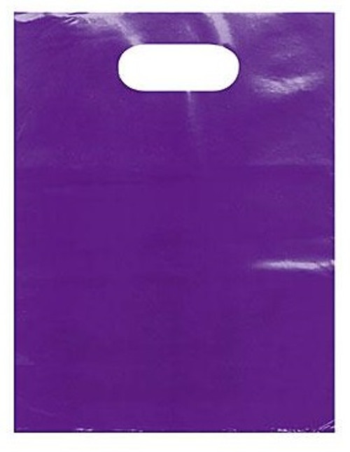 Purple 9" x 12" Patch Handle Bags (100 Bags/Pk)