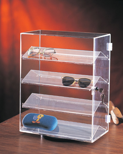 3 Removable Shelf Acrylic Rectangular Case w/Mirror Bottom