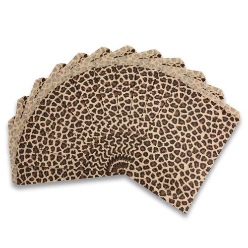 Leopard Pattern Print, Flat Paper Bags fanned out for display