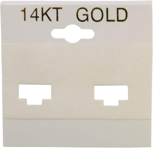 White Plain French Clip 14KT Hanging Earring Cards - 2" x 2" - 100pcs/pk