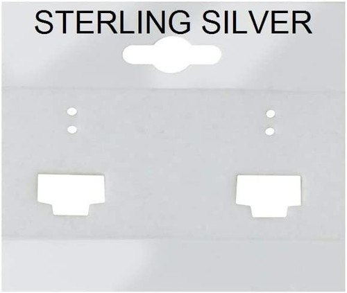 White French Clip Sterling Silver Hanging Earring Cards - 2" x 2" - 100pcs/pk