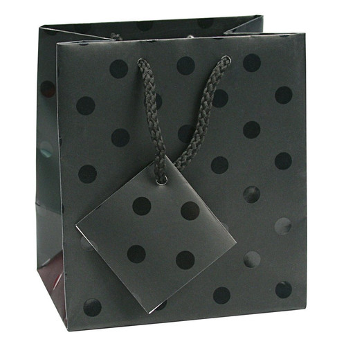 Polka Dot Spot Coating Tote Bag - 3" x 2" x 3 1/2"H (10Bags/Pack)