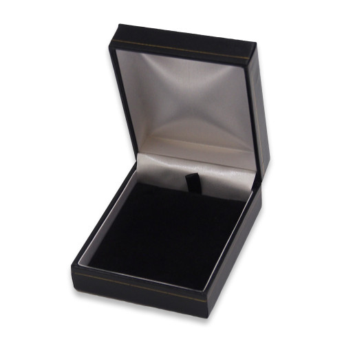 Black Earring/Pendant w/White Satin interior Classic Black Leatherette Box