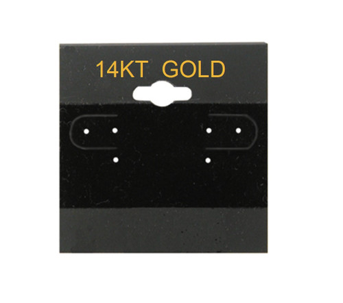 14K Gold Printed Black Hanging Earring Cards - 1.5" x 1.5" - 100pcs/pk