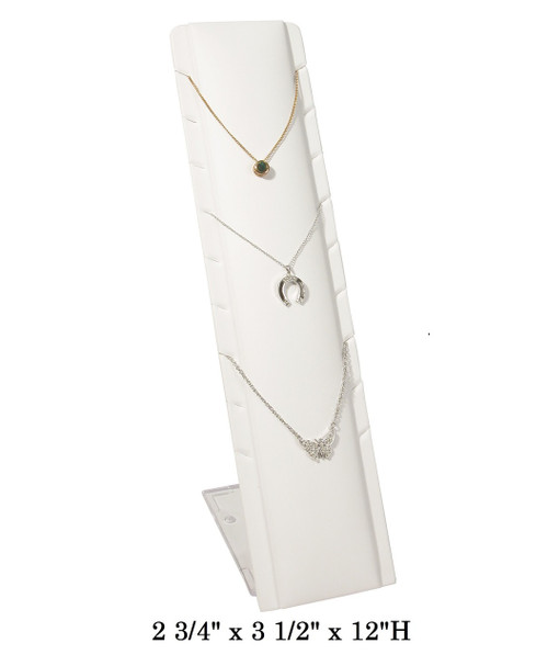 White Slim & Tall Multi Necklace Display (9 Slots)