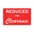 Plastic "REDUCED FOR Clearance" Store Message Sign 11"W x 7"L