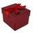 Exquisite Textured Red Ring Gift Box with Pre-tied Ribbon