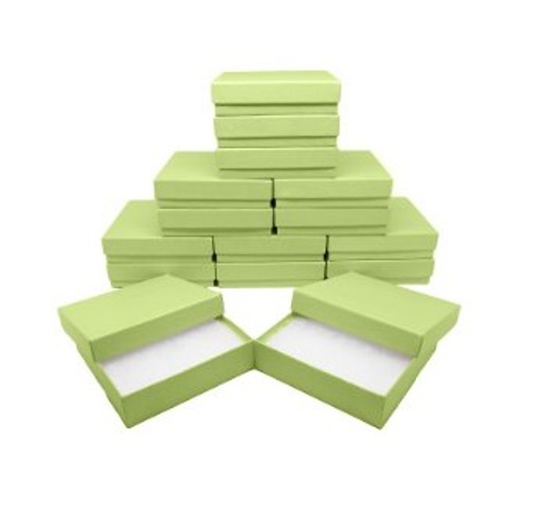 10 Boxes-LightGreenKraftCottonFilledBoxes-3" x 2 1/8" x 1"H