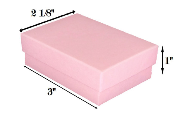 10 Boxes-PinkKraftCottonFilledBoxes-3" x 2 1/8" x 1"H