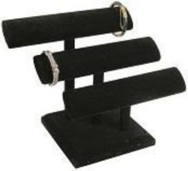 Black velvet triple oval t-bar display