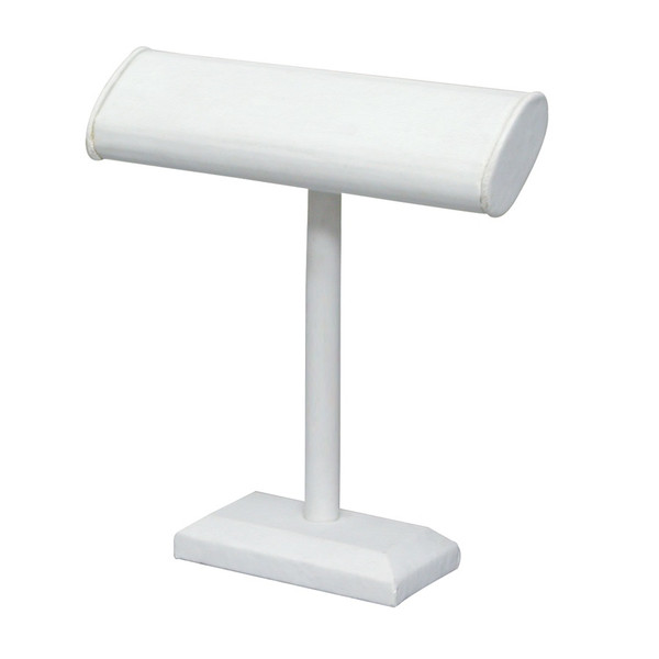 White Leatherette Tall Oval T Bar