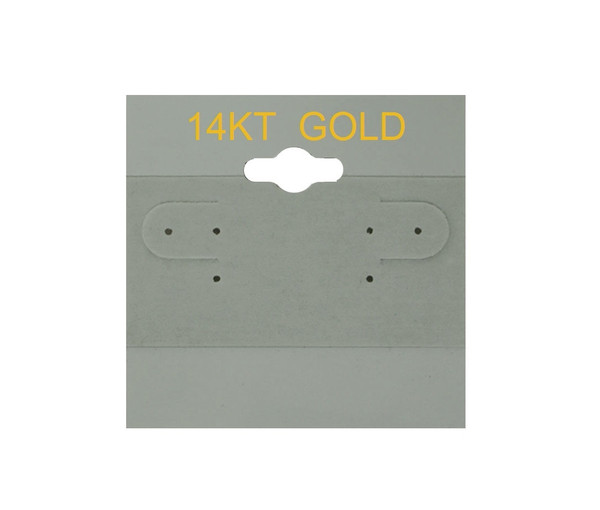 14K Gold Printed Grey Hanging Earring Cards - 1" x 1" - 100pcs/pk