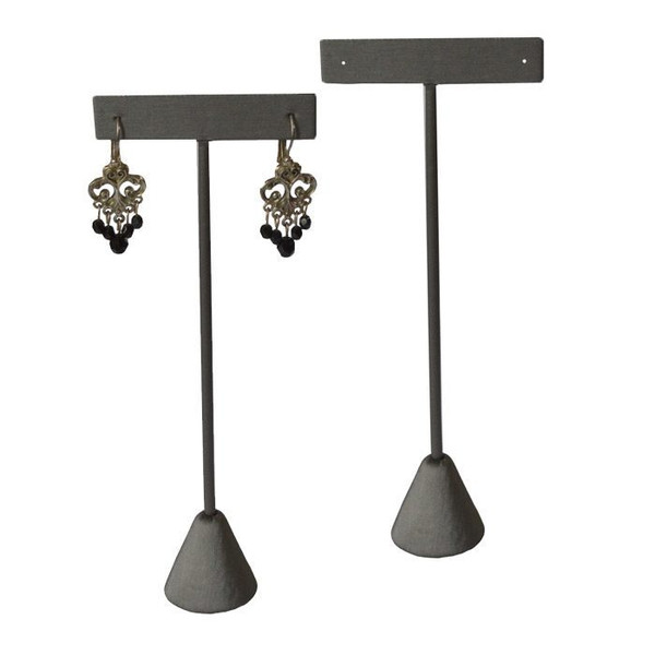 Steel Grey Single Earring T-Stand 5 3/4"H Display