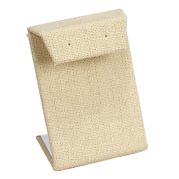 Beige Linen Single with Flap Earring Display