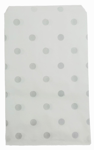 Silver Polka Dot Pattern Paper Bags - 5" x 7" -100Bags/Pack