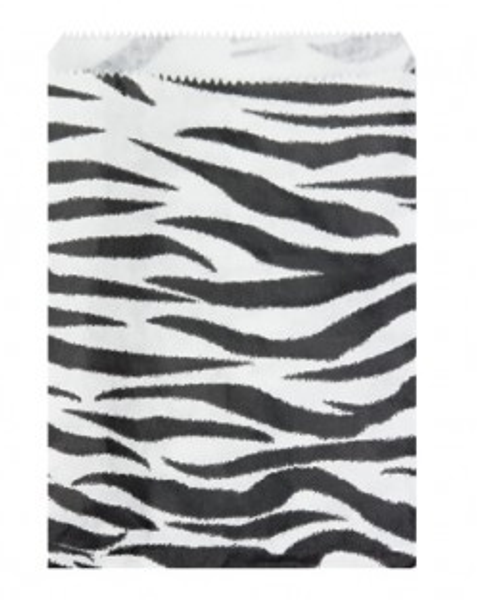 Zebra Pattern Paper Bags - 8 1/2" x 11" - 100Bags/Pack