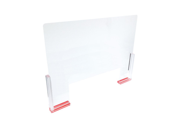 888 Display Elegant Plexiglass Shield Sneeze Guard Finished Corner Edge Design - Elegance with Protection for Reception Desk Checkout Counter Nail Salon Services Office Setting