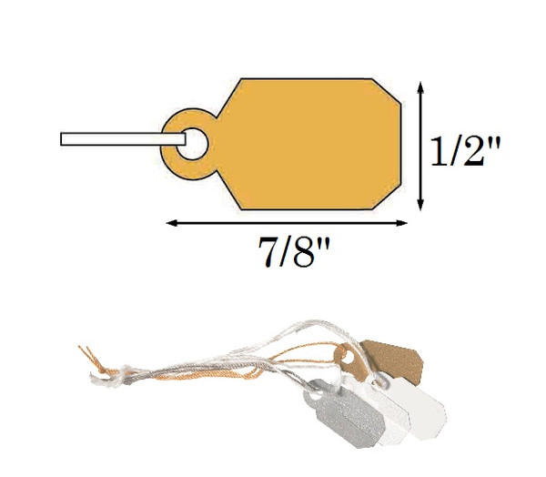 1/2" x 7/8" String Tags - 100pcs/Pack