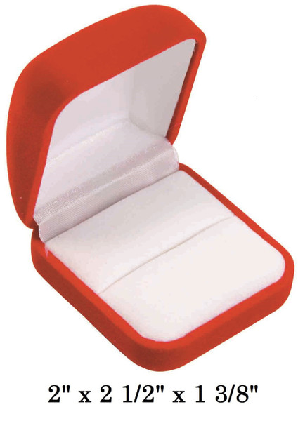 Soft Flocked Red Velour Large Ring Gift Box