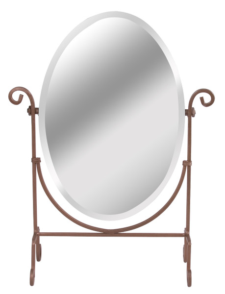 Adjustable Mirror with Bronze Finish Metal Base (Oval)