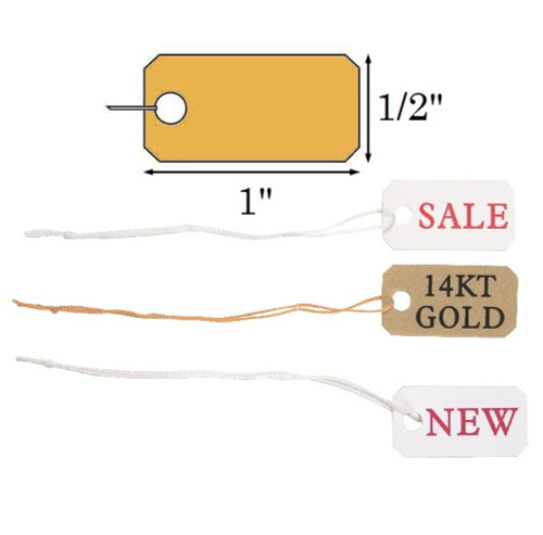 1/2 x 1 - Pre-Printed String Tags - 100pcs/Pack - 888 Display USA, Inc.