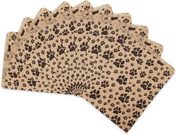 50 Bags of our Paw Print Paper Bags, Pet Gift Bags with Paw Prints, great for treats, store sales, party favors, animal theme events, promotions, and more.