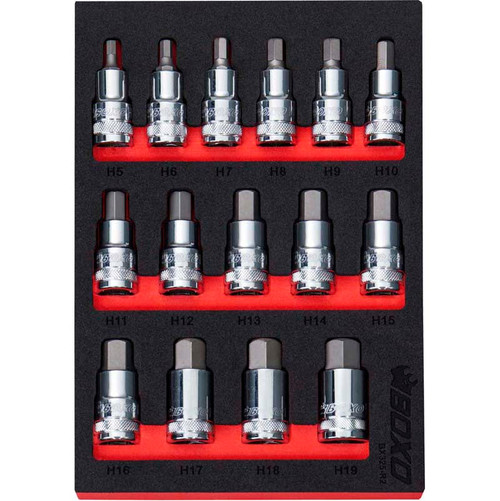 BOXO 15Pc1/2" Hex Bit Socket Set