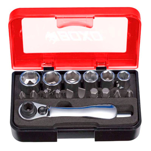 18PC 1/4" SOCKET SET WITH DUAL-FUNCTION RATCHET